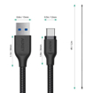 Picture of AUKEY ES Braided Nylon Sync & Charge USB-A To USB-C cable 0.9m CD30- Black