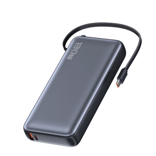 Picture of iOsuite Power Bank 20,000 mAh PD 130W Fast Charging (2 Ports) 1*USB-C & 1*USB-A with USB-C Cable - Grey