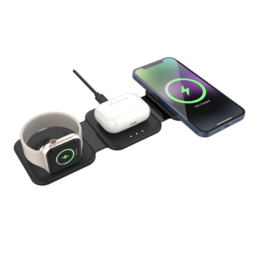 Picture of iOsuite 3-in-1 Fold Magnetic Wireless Charge with 1*USB C input - Black - GW35