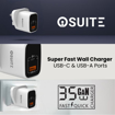 Picture of iOsuite Home Charger QC 35 Watt GaN Tech with 2 Ports 1*USB A & 1*Type C - RY-U35D-AC