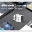 Picture of Osuite Home Charger QC 45 Watt GaN Tech with Type C Cable and 2 Ports Type C- RY-U45D-AC
